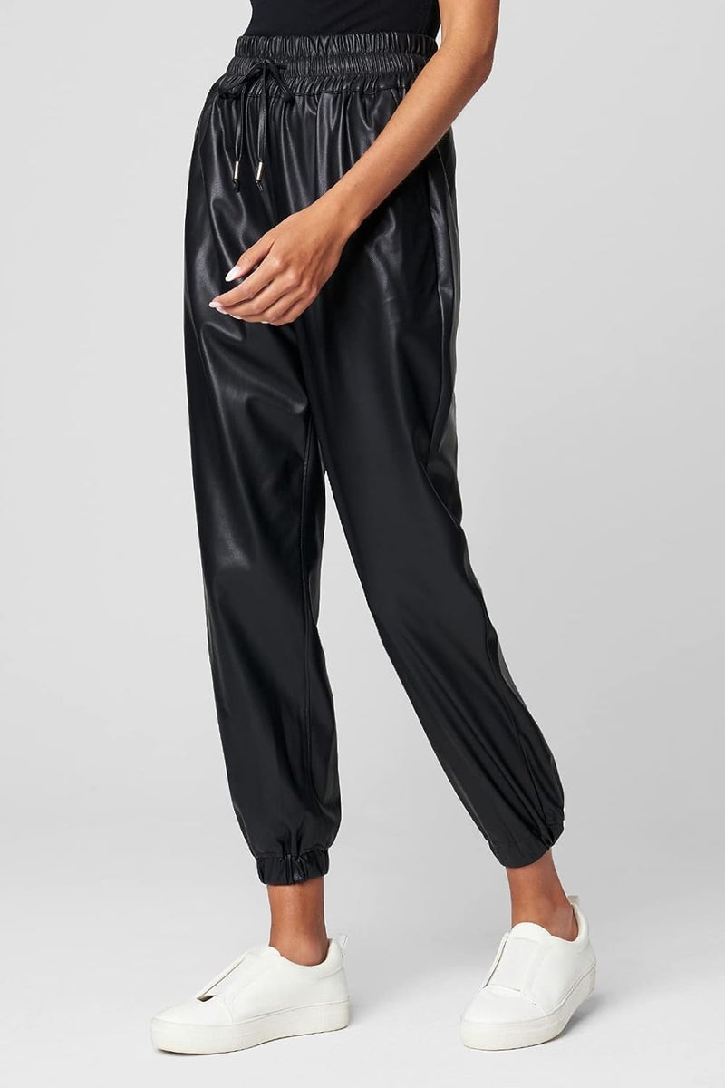 Blank NYC [] Womens Vegan Leather Joggers, Fashionable & Stylish PantsVegan Leather Joggers, Fashionable & Stylish Pants - Image 2